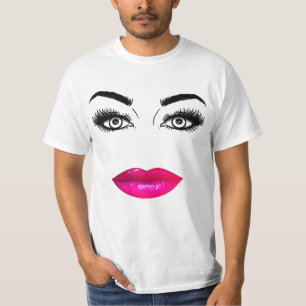 Camiseta Cejas y labios divertidos
