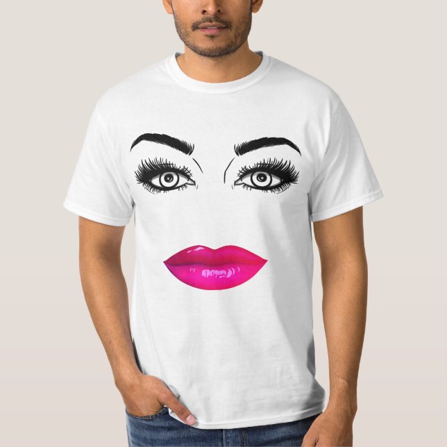 Camiseta Cejas y labios divertidos (Anverso)