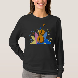 Camiseta Cel del jugador de orquesta de música de humor neg