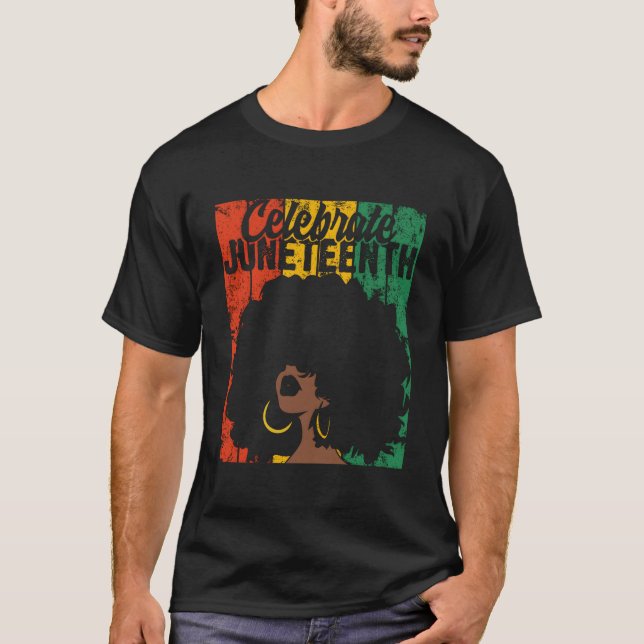 Camiseta Celebra Colores Africanos de Juneteenth (Anverso)