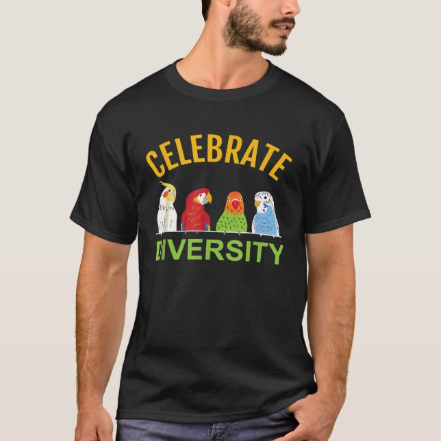 Camiseta Celebra Diversity Parrot Cockatiel y (Anverso)