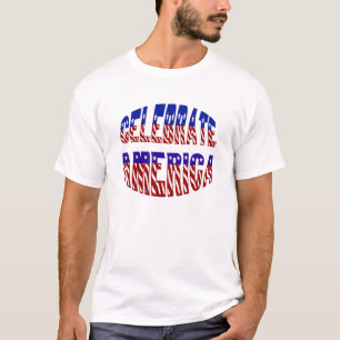 Camiseta Celebra la bandera de Estados Unidos fuente #1 cam