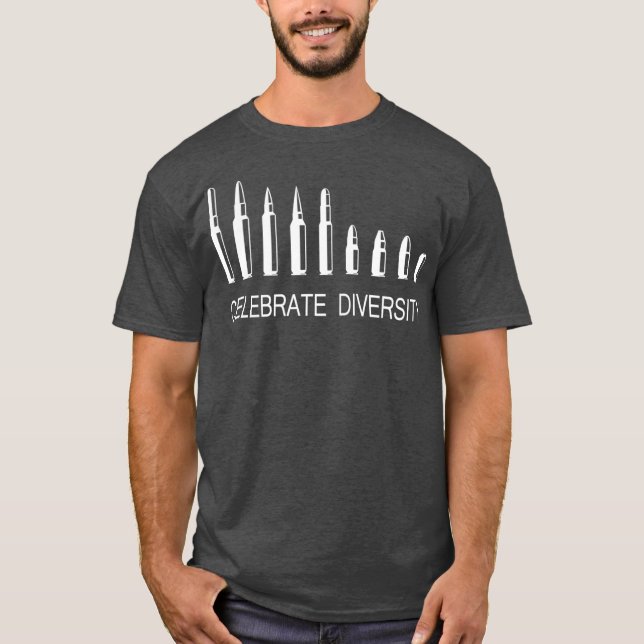 Camiseta Celebra la diversidad de la bala de munición diver (Anverso)