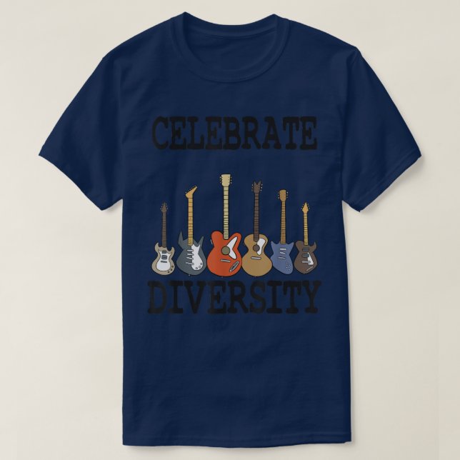 Camiseta Celebra la diversidad de los aficionados a la guit (Diseño del anverso)