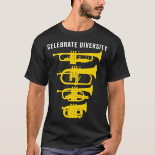 Camiseta Celebra la diversidad divertida Trumpet Flugelhorn