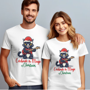 Camiseta Celebra la magia del gato de los Navidades