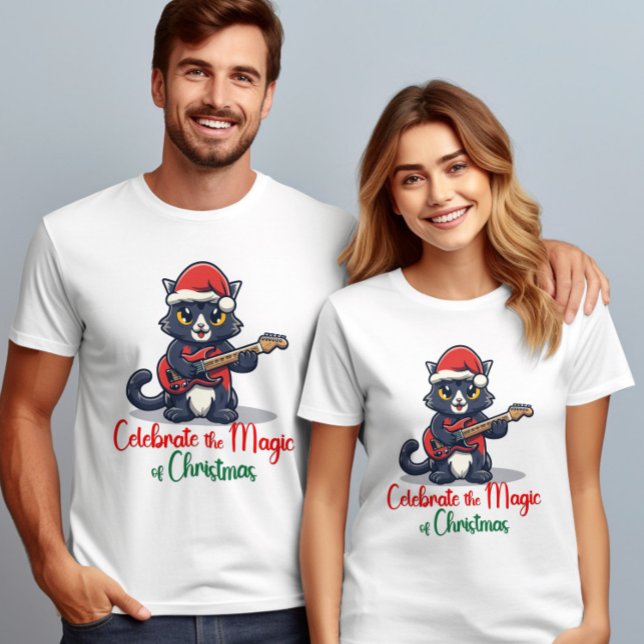 Camiseta Celebra la magia del gato de los Navidades (Subido por el creador)