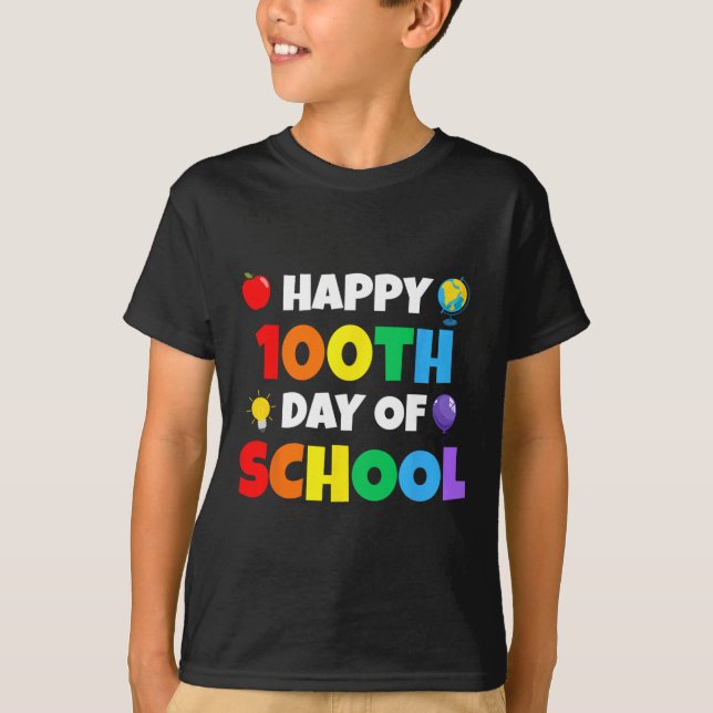 Camiseta Celebración De 100 Días De Aprendizaje De Niños Y  (Anverso)