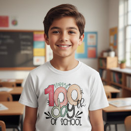 Camiseta Celebración de 100 Días de Escuela Niño Básico