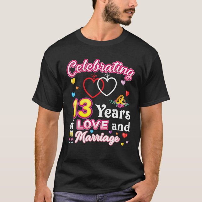 Camiseta Celebración De 13 Años De Amor Y Matrimonio 13ª An (Anverso)