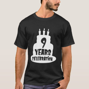 Camiseta Celebración de 9 años - Evento, Aniversario o Cump