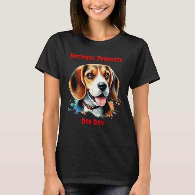 Camiseta Celebración de Beagle: Día Nacional del Perro en P (Anverso)