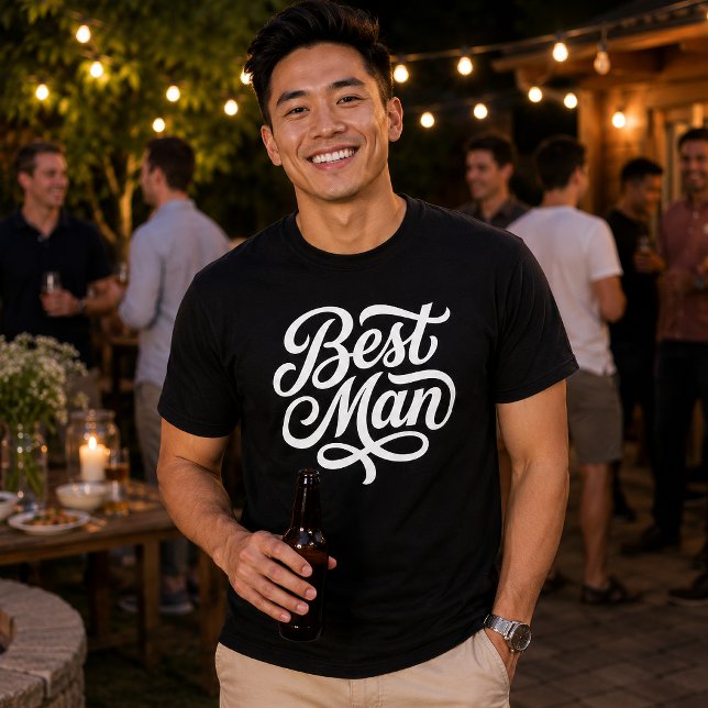 Camiseta Celebración de Boda del Padrino (The text color and size of the text are customizable.)