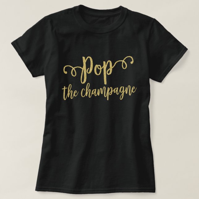 Camiseta Celebración de compromiso para descorchar champán (Diseño del anverso)