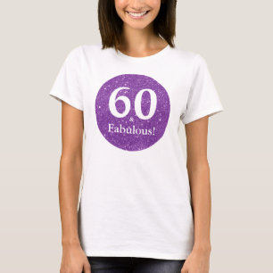 Camiseta Celebración de cumpleaños 60 & fabuloso Purpura Br