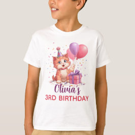 Camiseta Celebración de cumpleaños de gatito