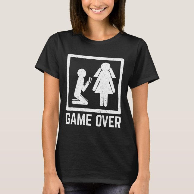 Camiseta Celebración de desposados Game Over Matrimonio Lic (Anverso)