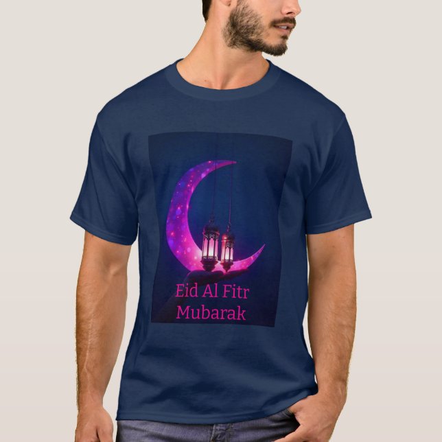 Camiseta Celebración De Eid Al Fitr Tshirt Brillo Para Homb (Anverso)