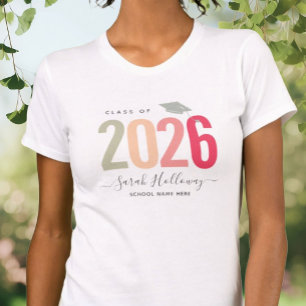 Camiseta Celebración de graduación de Moda moderna Rubor de