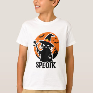 Camiseta Celebración de Halloween con Mamáes de gato negro