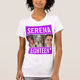 Camiseta celebración de la fiesta de cumpleaños 18 foto mor