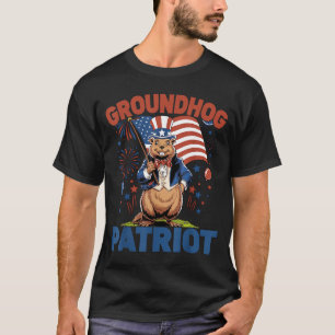 Camiseta Celebración de la marmota patriota bandera america