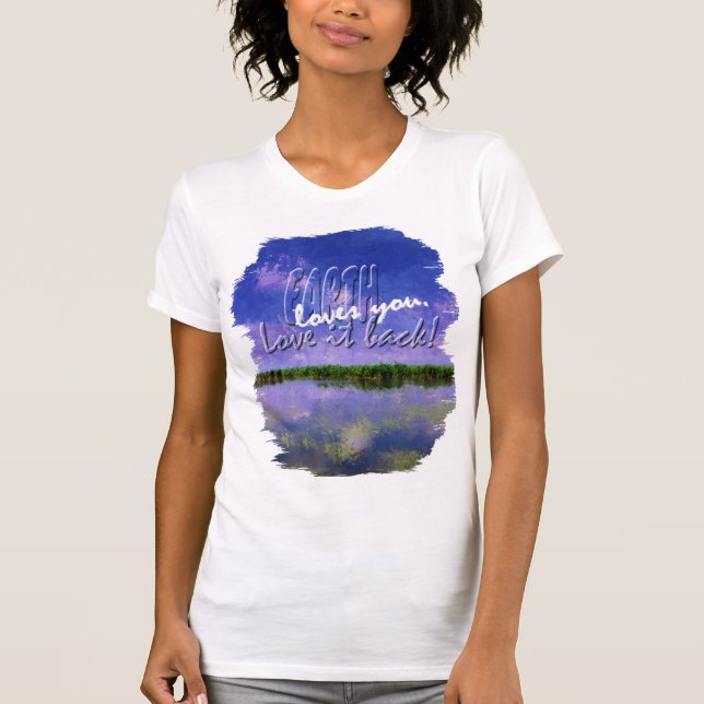 Camiseta Celebración de la Tierra Cielo de Verano Azul y Ag (Anverso)