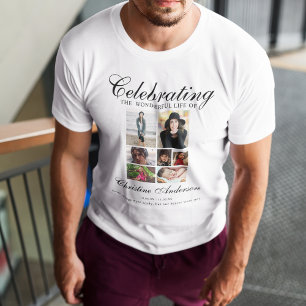 Camiseta Celebración de la vida Collage de fotos conmemor