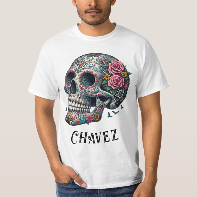 Camiseta Celebración de la vida y la muerte con nombre pers (Anverso)
