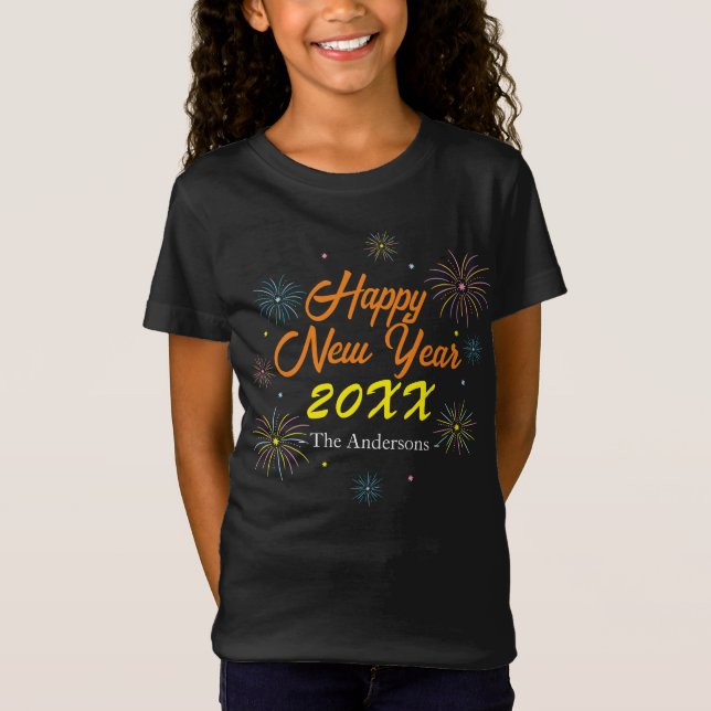 Camiseta Celebración de Nochevieja de Año Nuevo plana - Niñ (Anverso)