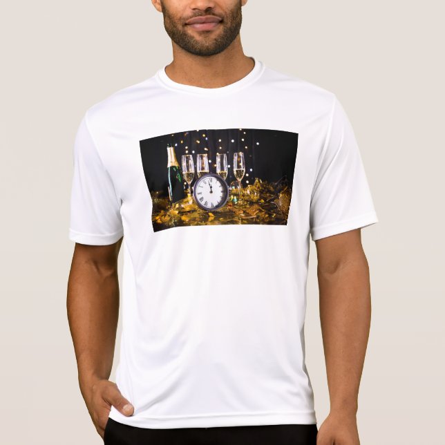 Camiseta Celebración de Nochevieja SlipperyJoe's champagne (Anverso)