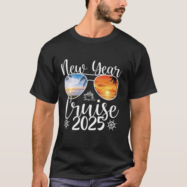Camiseta Celebración de NYE Fiesta 2025 en crucero de Año N (Anverso)