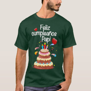 Camiseta Celebración de Papá Feliz Cumpleanos Papi