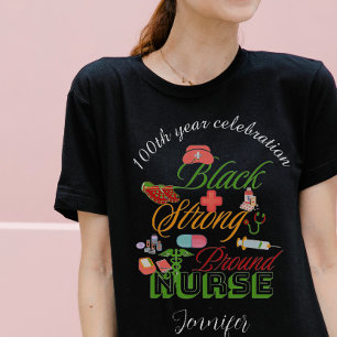 Camiseta celebración del 100º año enfermera historia negra