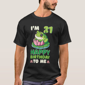 Camiseta Celebración del 21 cumpleaños de la rana en la alm