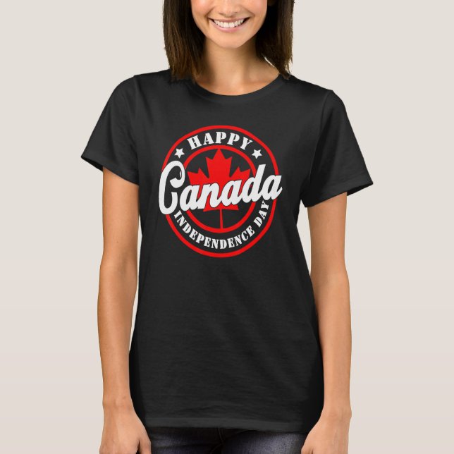 Camiseta Celebración del Día de Canadá Feliz Día de Canadá  (Anverso)