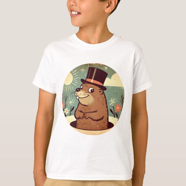 Camiseta Celebración del Día del Dapper Groundhog (Anverso)