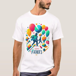 Camiseta Celebración del Día del Padre con Globos