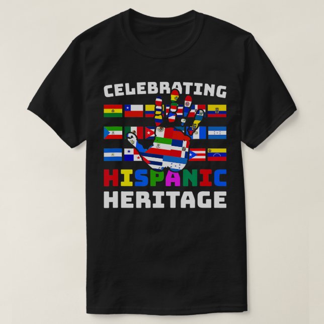 Camiseta Celebración del mes de la herencia hispana en el p (Diseño del anverso)