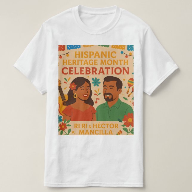 Camiseta Celebración del Mes del Patrimonio - Vibrante arte (Diseño del anverso)