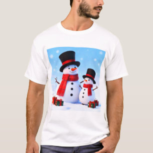 Camiseta Celebración del muñeco de nieve en las colinas de
