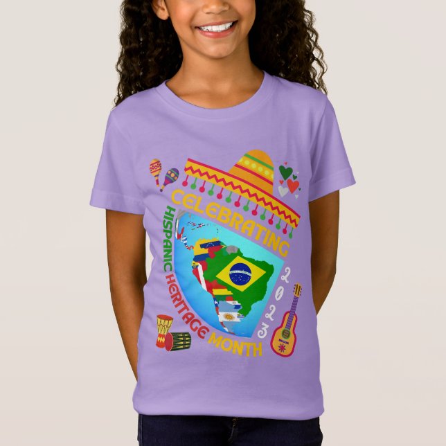 Camiseta Celebración del PATRIMONIO HISPANO MES Niños Unise (Anverso)