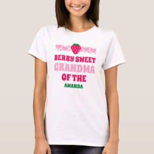 Camiseta Celebración del Primer Cumpleaños de Fresa Abuela