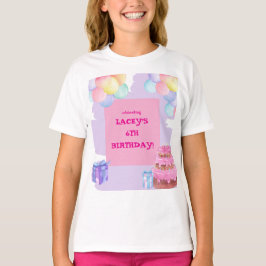 Camiseta Celebración dulce: Cumpleaños púrpura y rosa