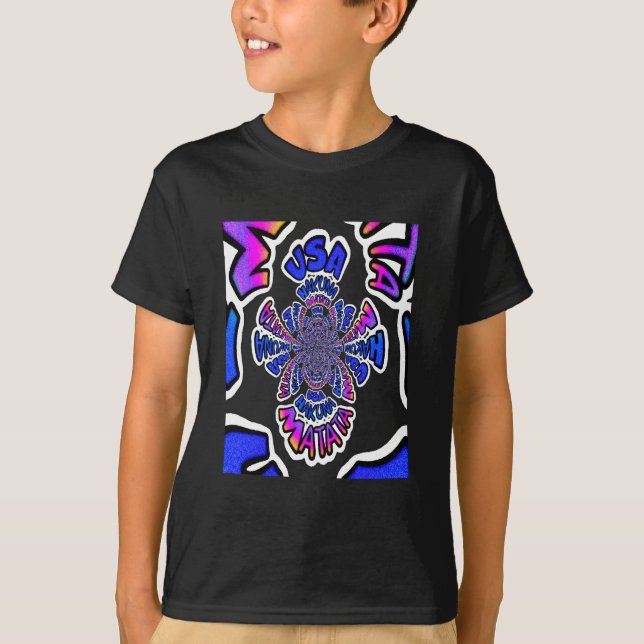 Camiseta Celebración en EEUU: Bonito texto divertido y arte (Anverso)