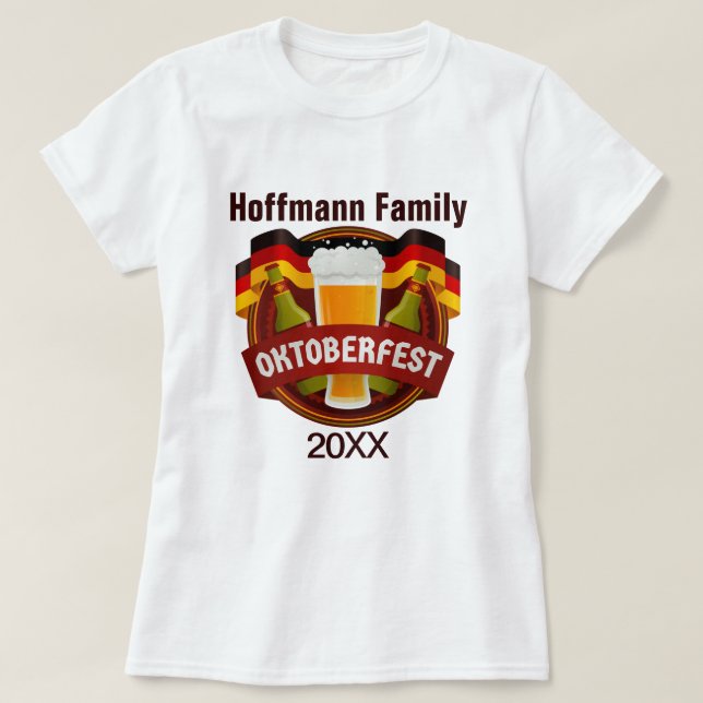 Camiseta Celebración familiar del Oktoberfest (Diseño del anverso)