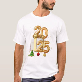 Camiseta Celebración festiva de Año Nuevo 2025