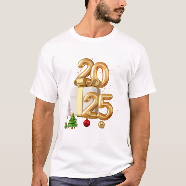Camiseta Celebración festiva de Año Nuevo 2025 (Anverso)