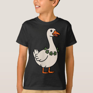 Camiseta Celebración Irlandesa Amuleto de Trébol de Ganso A