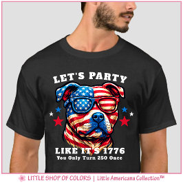 Camiseta Celebración Patriótica de 250 Años con Pit Bull